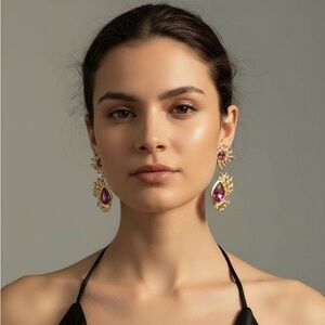 Oscar de la Renta Pear-Shaped Cactus Earrings